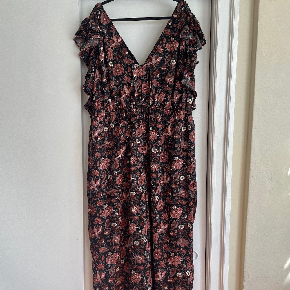 Madewell Deep-V Ruffled Jumpsuit